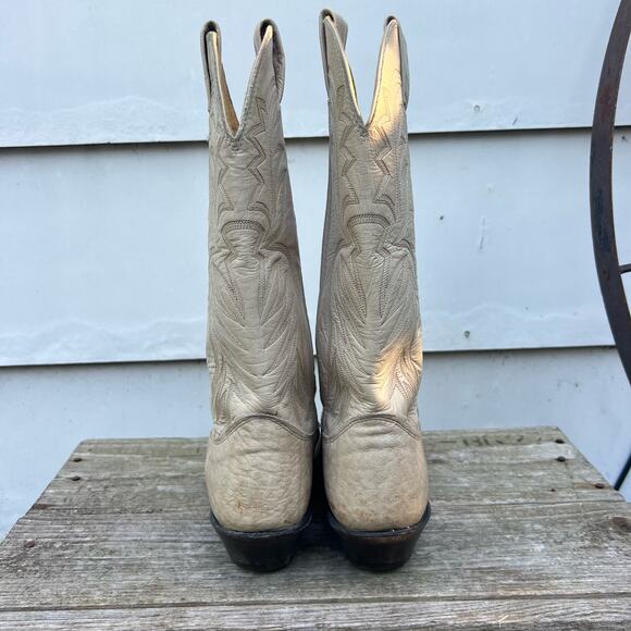 Nocona Boots Cowgirl Beige Cream Marbled Point Toe Western Style 76133 Size 6C - Picture 5 of 7